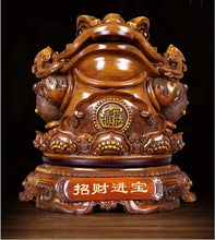 Load image into Gallery viewer, Chinese Feng Shui Lucky Wealth Money Toad Gourd Statue Home/Office Decor Sculpture Craft Living Room TV Cabinet Fortune Ornament Housewarming Gift