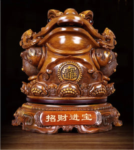 Chinese Feng Shui Lucky Wealth Money Toad Gourd Statue Home/Office Decor Sculpture Craft Living Room TV Cabinet Fortune Ornament Housewarming Gift