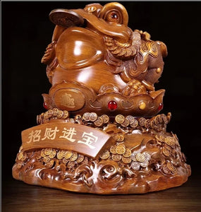 Chinese Feng Shui Lucky Wealth Money Toad Gourd Statue Home/Office Decor Sculpture Craft Living Room TV Cabinet Fortune Ornament Housewarming Gift