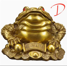 Load image into Gallery viewer, Chinese Feng Shui Lucky Wealth Money Toad Gourd Brass Copper Statue Home/Office Decor Sculpture Craft Living Room TV Cabinet Fortune Ornament Housewarming Gift