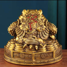 Load image into Gallery viewer, Chinese Feng Shui Lucky Wealth Money Toad Gourd Brass Copper Statue Home/Office Decor Sculpture Craft Living Room TV Cabinet Fortune Ornament Housewarming Gift