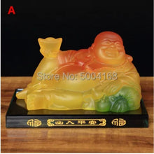 Load image into Gallery viewer, Chinese Feng Shui Good Fortune Blessing Happy Buddha Statue Wealth Home/Office Decor Sculpture Craft Living Room TV Cabinet Fortune Ornament Housewarming Gift