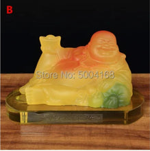 Load image into Gallery viewer, Chinese Feng Shui Good Fortune Blessing Happy Buddha Statue Wealth Home/Office Decor Sculpture Craft Living Room TV Cabinet Fortune Ornament Housewarming Gift