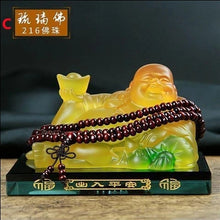 Load image into Gallery viewer, Chinese Feng Shui Good Fortune Blessing Happy Buddha Statue Wealth Home/Office Decor Sculpture Craft Living Room TV Cabinet Fortune Ornament Housewarming Gift