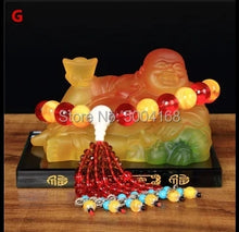 Load image into Gallery viewer, Chinese Feng Shui Good Fortune Blessing Happy Buddha Statue Wealth Home/Office Decor Sculpture Craft Living Room TV Cabinet Fortune Ornament Housewarming Gift