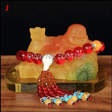 Load image into Gallery viewer, Chinese Feng Shui Good Fortune Blessing Happy Buddha Statue Wealth Home/Office Decor Sculpture Craft Living Room TV Cabinet Fortune Ornament Housewarming Gift