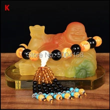 Load image into Gallery viewer, Chinese Feng Shui Good Fortune Blessing Happy Buddha Statue Wealth Home/Office Decor Sculpture Craft Living Room TV Cabinet Fortune Ornament Housewarming Gift