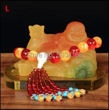 Load image into Gallery viewer, Chinese Feng Shui Good Fortune Blessing Happy Buddha Statue Wealth Home/Office Decor Sculpture Craft Living Room TV Cabinet Fortune Ornament Housewarming Gift