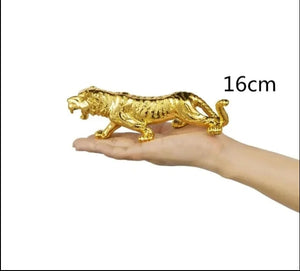 Chinese Feng Shui Good Fortune Wealth Lucky Gold/Silver Tiger Statue Home/Office Decor Sculpture Craft Living Room TV Cabinet Fortune Ornament Housewarming Gift