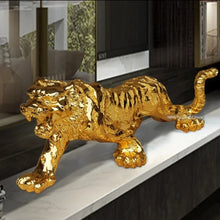 Load image into Gallery viewer, Chinese Feng Shui Good Fortune Wealth Lucky Gold/Silver Tiger Statue Home/Office Decor Sculpture Craft Living Room TV Cabinet Fortune Ornament Housewarming Gift