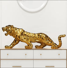 Load image into Gallery viewer, Chinese Feng Shui Good Fortune Wealth Lucky Gold/Silver Tiger Statue Home/Office Decor Sculpture Craft Living Room TV Cabinet Fortune Ornament Housewarming Gift