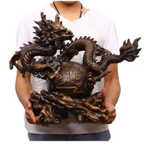 Load image into Gallery viewer, Chinese Feng Shui Good Fortune Wealth Lucky Earth Dragon Statue Home/Office Decor Sculpture Craft Living Room TV Cabinet Fortune Ornament Housewarming Gift