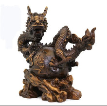 Load image into Gallery viewer, Chinese Feng Shui Good Fortune Wealth Lucky Earth Dragon Statue Home/Office Decor Sculpture Craft Living Room TV Cabinet Fortune Ornament Housewarming Gift