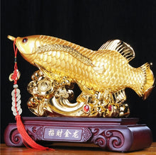 Load image into Gallery viewer, Chinese Feng Shui Good Fortune Money Gold Fish Wealth Statue Home/Office Decor Sculpture Craft Living Room TV Cabinet Fortune Ornament Housewarming Gift