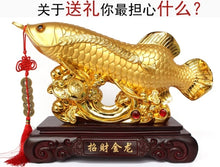 Load image into Gallery viewer, Chinese Feng Shui Good Fortune Money Gold Fish Wealth Statue Home/Office Decor Sculpture Craft Living Room TV Cabinet Fortune Ornament Housewarming Gift