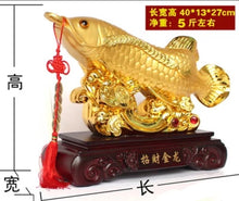 Load image into Gallery viewer, Chinese Feng Shui Good Fortune Money Gold Fish Wealth Statue Home/Office Decor Sculpture Craft Living Room TV Cabinet Fortune Ornament Housewarming Gift