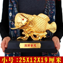 Load image into Gallery viewer, Chinese Feng Shui Good Fortune Money Gold Fish Wealth Statue Home/Office Decor Sculpture Craft Living Room TV Cabinet Fortune Ornament Housewarming Gift