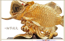 Load image into Gallery viewer, Chinese Feng Shui Good Fortune Money Gold Fish Wealth Statue Home/Office Decor Sculpture Craft Living Room TV Cabinet Fortune Ornament Housewarming Gift