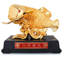 Load image into Gallery viewer, Chinese Feng Shui Good Fortune Money Gold Fish Wealth Statue Home/Office Decor Sculpture Craft Living Room TV Cabinet Fortune Ornament Housewarming Gift