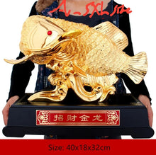 Load image into Gallery viewer, Chinese Feng Shui Good Fortune Money Gold Fish Wealth Statue Home/Office Decor Sculpture Craft Living Room TV Cabinet Fortune Ornament Housewarming Gift