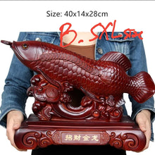 Load image into Gallery viewer, Chinese Feng Shui Good Fortune Money Gold Fish Wealth Statue Home/Office Decor Sculpture Craft Living Room TV Cabinet Fortune Ornament Housewarming Gift