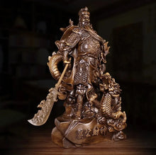 Load image into Gallery viewer, Chinese Feng Shui Wealth Successful Gold GuanGong Statue Home/Office Decor Sculpture Craft Living Room TV Cabinet Fortune Ornament Housewarming Gift