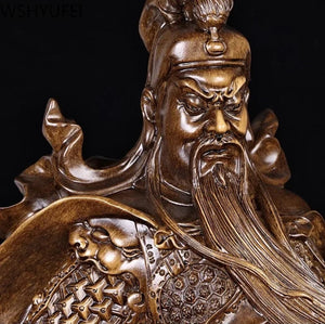 Chinese Feng Shui Wealth Successful Gold GuanGong Statue Home/Office Decor Sculpture Craft Living Room TV Cabinet Fortune Ornament Housewarming Gift