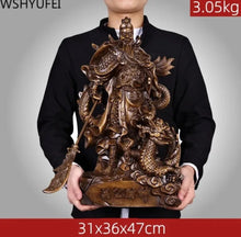 Load image into Gallery viewer, Chinese Feng Shui Wealth Successful Gold GuanGong Statue Home/Office Decor Sculpture Craft Living Room TV Cabinet Fortune Ornament Housewarming Gift