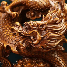 Load image into Gallery viewer, Chinese Feng Shui Wealth 360 Lucky Money Gold Pot Dragon Statue Home/Office Decor Sculpture Craft Living Room TV Cabinet Fortune Ornament Housewarming Gift