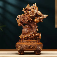 Load image into Gallery viewer, Chinese Feng Shui Wealth 360 Lucky Money Gold Pot Dragon Statue Home/Office Decor Sculpture Craft Living Room TV Cabinet Fortune Ornament Housewarming Gift