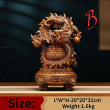 Load image into Gallery viewer, Chinese Feng Shui Wealth 360 Lucky Money Gold Pot Dragon Statue Home/Office Decor Sculpture Craft Living Room TV Cabinet Fortune Ornament Housewarming Gift