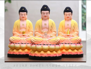 Chinese Feng Shui Good Fortune Wealth Blessing 3 Gods Statue Home/Office Decor Sculpture Craft Living Room TV Cabinet Fortune Ornament Housewarming Gift