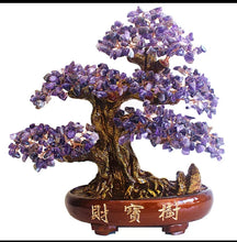 Load image into Gallery viewer, Chinese Feng Shui Wealth Lucky Money Tree Amethyst Gem Stone Statue Home/Office Decor Sculpture Craft Living Room TV Cabinet Fortune Ornament Housewarming Gift