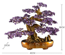 Load image into Gallery viewer, Chinese Feng Shui Wealth Lucky Money Tree Amethyst Gem Stone Statue Home/Office Decor Sculpture Craft Living Room TV Cabinet Fortune Ornament Housewarming Gift