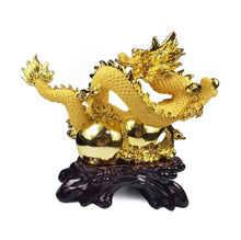 Load image into Gallery viewer, Chinese Feng Shui Good Fortune Wealth Gourd Dragon Statue Home/Office Decor Sculpture Craft Living Room TV Cabinet Fortune Ornament Housewarming Gift