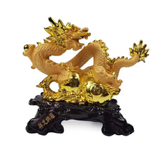 Load image into Gallery viewer, Chinese Feng Shui Good Fortune Wealth Gourd Dragon Statue Home/Office Decor Sculpture Craft Living Room TV Cabinet Fortune Ornament Housewarming Gift