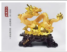 Load image into Gallery viewer, Chinese Feng Shui Good Fortune Wealth Gourd Dragon Statue Home/Office Decor Sculpture Craft Living Room TV Cabinet Fortune Ornament Housewarming Gift