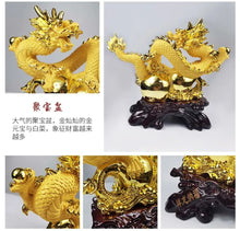 Load image into Gallery viewer, Chinese Feng Shui Good Fortune Wealth Gourd Dragon Statue Home/Office Decor Sculpture Craft Living Room TV Cabinet Fortune Ornament Housewarming Gift