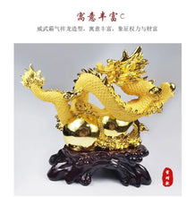 Load image into Gallery viewer, Chinese Feng Shui Good Fortune Wealth Gourd Dragon Statue Home/Office Decor Sculpture Craft Living Room TV Cabinet Fortune Ornament Housewarming Gift