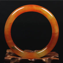 Load image into Gallery viewer, 10% OFF- 52/53/54 mm Certified Natural Gold Silk Jadeite Emerald A*Jade Handcarved Original Supplier Lucky Bangle 10293/FP5120