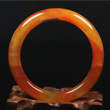 Load image into Gallery viewer, 10% OFF- 52/53/54 mm Certified Natural Gold Silk Jadeite Emerald A*Jade Handcarved Original Supplier Lucky Bangle 10293/FP5120