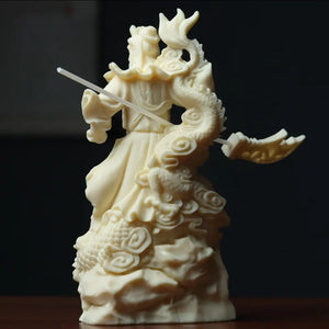 Chinese Feng Shui Good Fortune Wealth Blessing Guanyin/GuanGong Statue Home/Office Decor Sculpture Craft Living Room TV Cabinet Fortune Ornament Housewarming Gift