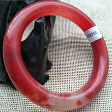 Load image into Gallery viewer, 10% OFF- 53/54/55mm Certified Natural Red Emerald A*Jade Handcarved Original Lucky Bangle x8765