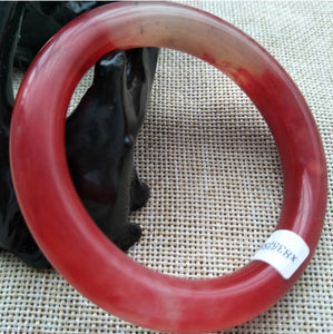 10% OFF- 53/54/55mm Certified Natural Red Emerald A*Jade Handcarved Original Lucky Bangle x8765