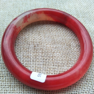 10% OFF- 53/54/55mm Certified Natural Red Emerald A*Jade Handcarved Original Lucky Bangle x8765