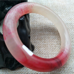 10% OFF- 50/51/52mm Certified Natural Red Emerald A*Jade Handcarved Original Lucky Bangle x8769