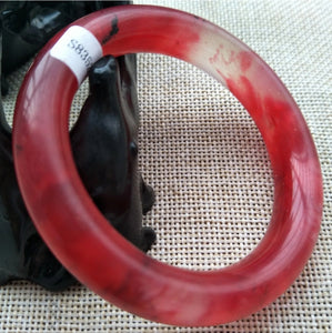 10% OFF- 51/52/53mm Certified Natural Red Emerald A*Jade Handcarved Original Lucky Bangle x7776