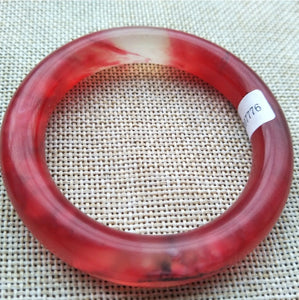 10% OFF- 51/52/53mm Certified Natural Red Emerald A*Jade Handcarved Original Lucky Bangle x7776