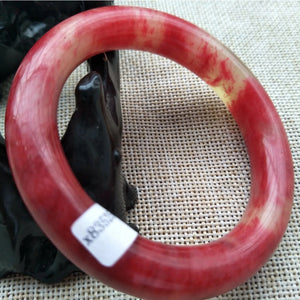 10% OFF- 53/54/55mm Certified Natural Red Emerald A*Jade Handcarved Original Lucky Bangle x8780