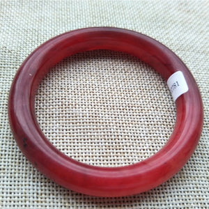 10% OFF- 53/54/55mm Certified Natural Red Emerald A*Jade Handcarved Original Lucky Bangle x7781